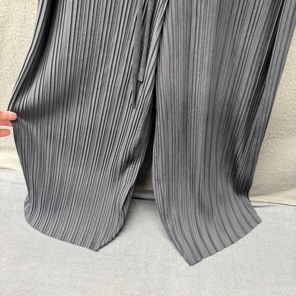 Pure Jill Elements Romper Womens 3X Gray Pleated Jumpsuit Wide Leg V-Neck Belted - Picture 6 of 12